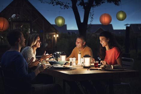 Cicero kempingová LED lampa USB 1x5W 5000K IP54, černá 5
