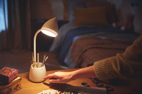 Hat stolní LED lampa USB 1x4,5W 80lm 3000/4000/5700K IP20, krokové stmívání, bílá 5