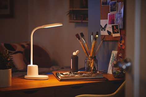 Bucket stolní LED lampa 1x7,5W 200lm 3000/4000/5700K IP20 USB krokové stmívání, bílá 2
