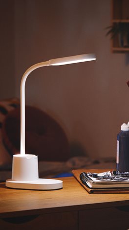 Bucket stolní LED lampa 1x7,5W 200lm 3000/4000/5700K IP20 USB krokové stmívání, bílá 3