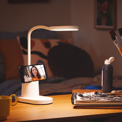 Bucket stolní LED lampa 1x7,5W 200lm 3000/4000/5700K IP20 USB krokové stmívání, bílá 7