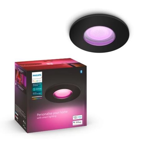 HUE WACA Xamento podhledové LED svítidlo 1x GU10 5.7W 350lm 2000-6500K RGB IP44, černé 5
