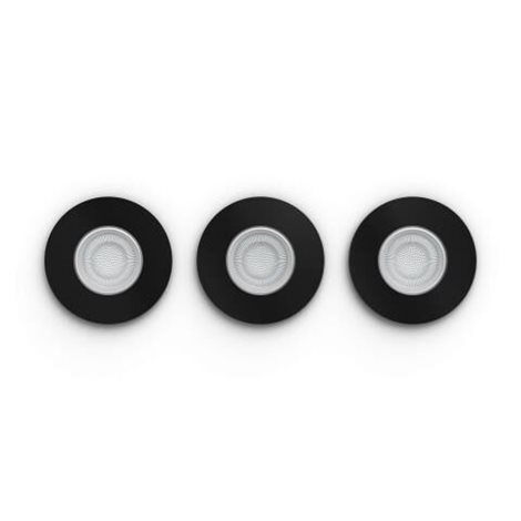 HUE WACA Xamento podhledové LED svítidlo 3xGU10 5.7W 350lm 2000-6500K RGB IP44, černé 3