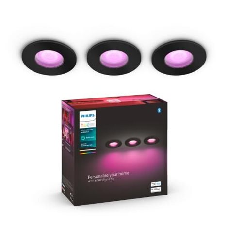 HUE WACA Xamento podhledové LED svítidlo 3xGU10 5.7W 350lm 2000-6500K RGB IP44, černé 4