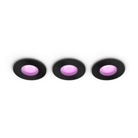 HUE WACA Xamento podhledové LED svítidlo 3xGU10 5.7W 350lm 2000-6500K RGB IP44, černé