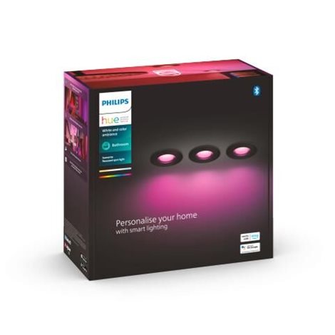 HUE WACA Xamento podhledové LED svítidlo 3xGU10 5.7W 350lm 2000-6500K RGB IP44, černé 7