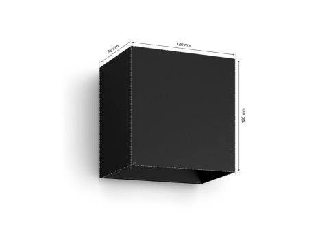 HUE WACA Resonate venkovní nástěnné LED svítidlo 8W 590lm 2000-6500K RGB IP44, černé 4