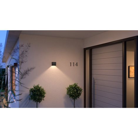 HUE WACA Resonate venkovní nástěnné LED svítidlo 8W 590lm 2000-6500K RGB IP44, černé 5