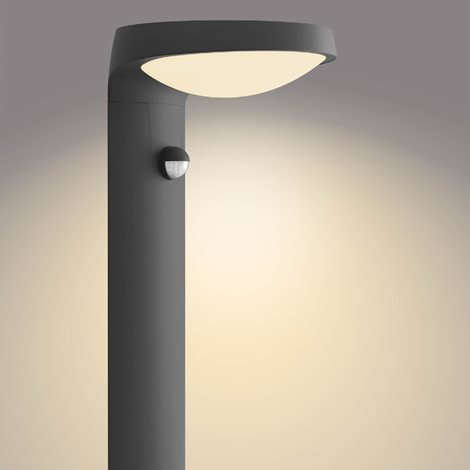 Tyla IR venkovní sloupkové LED svítidlo se senzorem 9W 820lm 2700K IP44 40cm, antracit 7