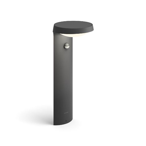 Tyla IR venkovní sloupkové LED svítidlo se senzorem 9W 820lm 2700K IP44 40cm, antracit 9