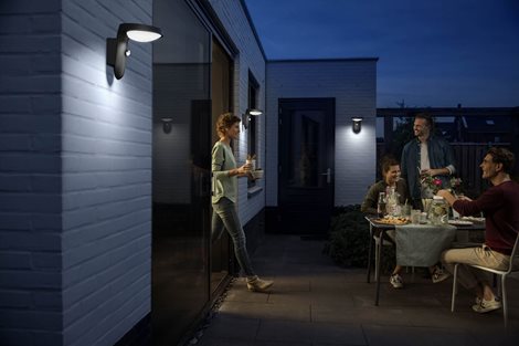 Tyla IR venkovní nástěnné LED svítidlo se senzorem 9W 930lm 4000K IP44, antracit 2