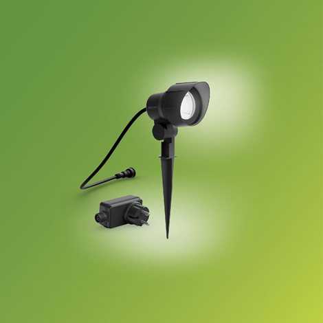 Venkovní zapichovací Low Voltage LED bodové svítidlo 24W 600lm 2700K 5m IP44 nestmívatelné, černé 4