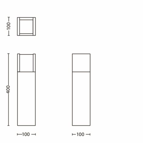 Arbour UltraEfficient venkovní sloupkové LED svítidlo 3,8W 800lm 3000K IP44 40cm, antracit 3