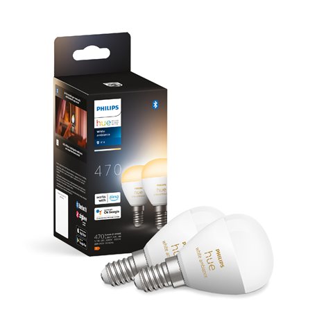 HUE SET 2x WA LED Luster žárovka E14 5,1W 470lm K IP20, stmívatelné 1