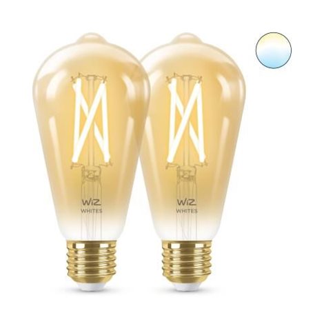 WiZ SET 2x LED žárovka E27 ST64 Filmant amber 6,7W (50W) 640lm 2000-5000K IP20, stmívatelné 5