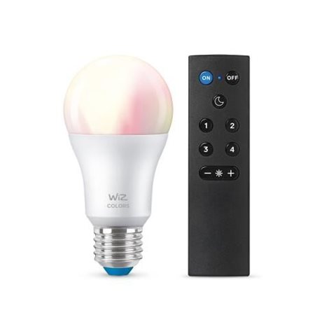 WiZ SET 1x LED žárovka E27 A60 8W (60W) 806lm 2200-6500K RGB IP20, stmívatelná + ovladač 2