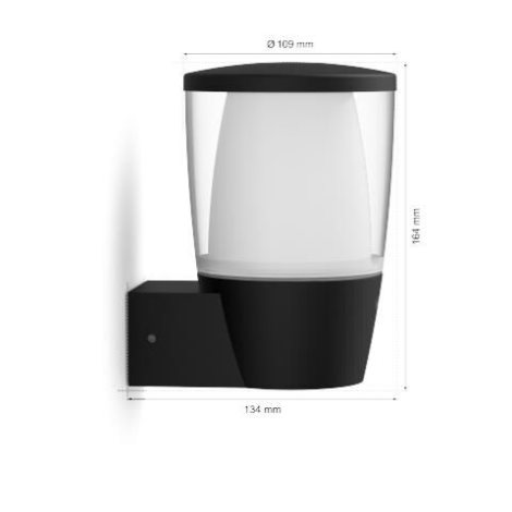 WiZ Elpas venkovní nástěnné LED svítidlo 8,5W 650lm 2700-5000K RGB IP44, černé 2