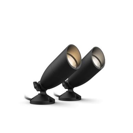 WiZ venkovní zemní spotové Low Voltage LED svítidlo 2x 5W 270lm 2700-5000K RGB IP44, černé 1