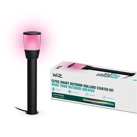 WiZ Elpas 12V venkovní sloupkové LED svítidlo 4,8W 320lm 2700-5000K RGB IP65 52cm, černé-Starter Kit