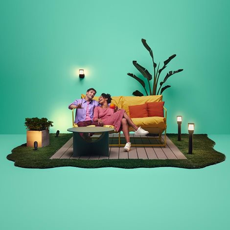 WiZ Elpas 12V venkovní sloupkové LED svítidlo 3,6W 320lm 2700-5000K RGB IP65 52cm, černé - rozšíření 3