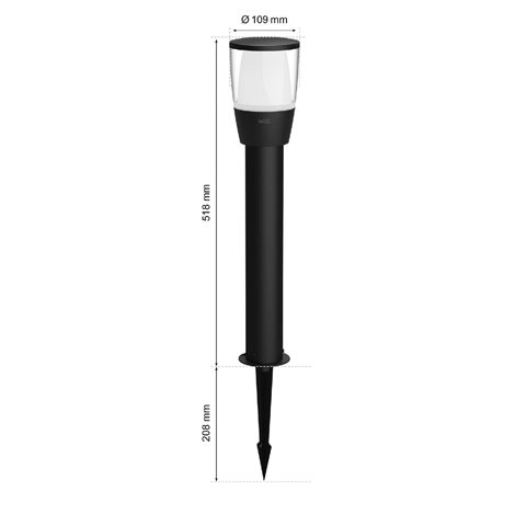 WiZ Elpas 12V venkovní sloupkové LED svítidlo 3,6W 320lm 2700-5000K RGB IP65 52cm, černé - rozšíření 5