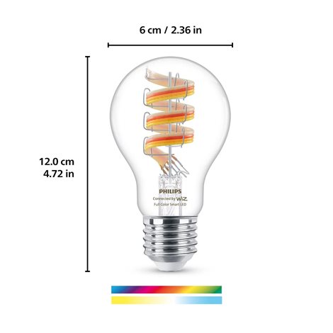 WiZ LED žárovka E27 A60 6,3W 470lm 2200-6500K RGB IP20, stmívatelná 2