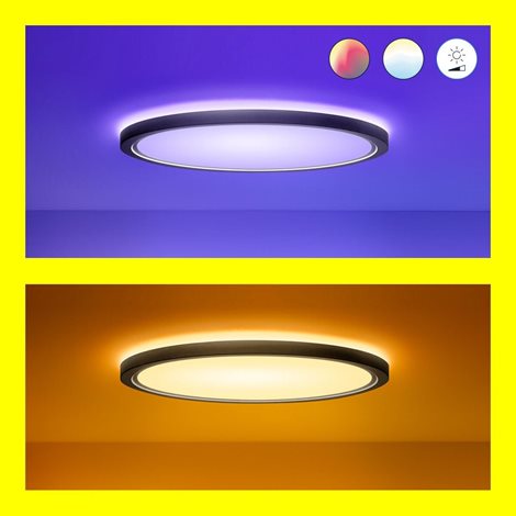 WiZ SuperSlim přisazené LED svítidlo 32W 3750lm 2700-6500K RGB IP20 54cm, černé 5