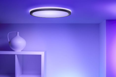WiZ SuperSlim přisazené LED svítidlo 22W 2600lm 2700-6500K RGB IP20 42cm, černé 8