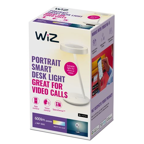 WiZ Portrait stolní lampa LED 10W 600lm 2700-6500K 38cm IP20, bílá 4