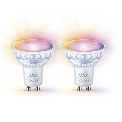 WiZ SET 2x LED skleněná žárovka GU10 PAR16 4,9W (50W) 345lm 2700-6500K RGB IP20, stmívatelná 2