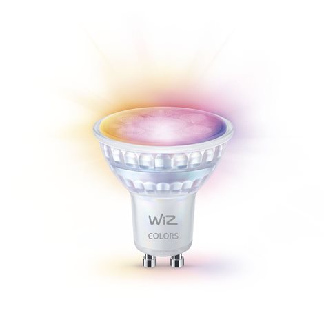 WiZ LED skleněná žárovka GU10 PAR16 4,7W 345lm 2200-6500K RGB IP20, stmívatelná 2