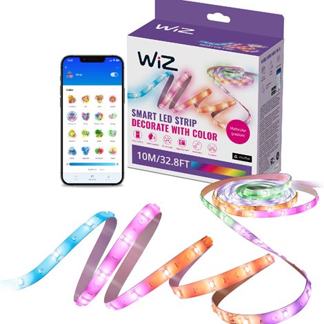 WiZ LED pásek 21W 2700-6500K RGBIC IP20 10m, stmívatelný 2