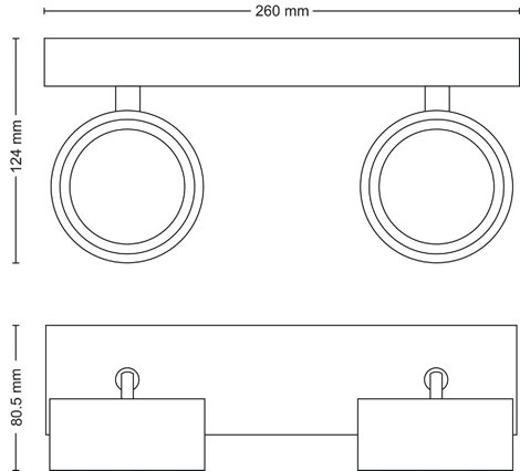 Bracia bodové svítidlo LED 11W 1100lm 2700K 26cm IP20, bílé 3