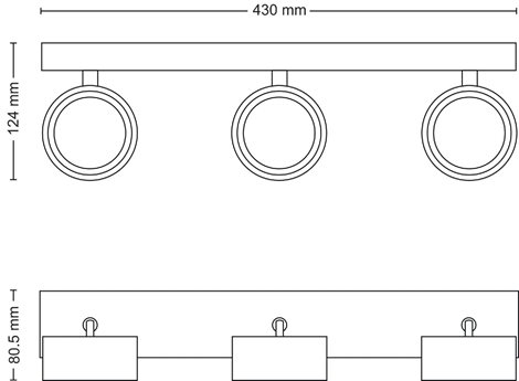 Bracia bodové svítidlo LED 16,5W 1650lm 2700K 43cm IP20, bílé 3