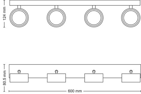 Bracia bodové svítidlo LED 22W 2200lm 2700K 60cm IP20, bílé 3