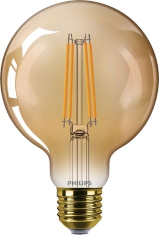 LED filament žárovka E27 G95 3,1W (25W) 250lm 1800K nestmívatelná, jantarová 1