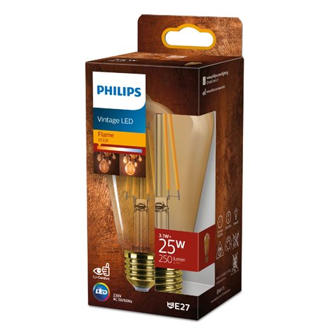 LED filament žárovka E27 ST64 3,1W (25W) 250lm 1800K nestmívatelná, jantarová 2