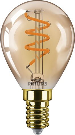 LED filament žárovka E14 P45 3W (25W) 250lm 2200K stmívatelná, jantarová 1
