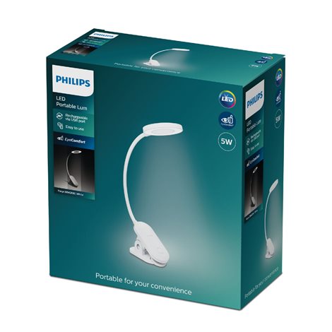 Forys stolní lampička s klipem LED 5W 200lm 4000K 36cm IP20, bílá 2