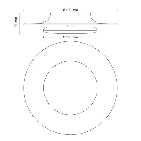 Garnet CL580 stropní svítidlo LED 30W 3400lm 4000K 40cm IP20, černé 7