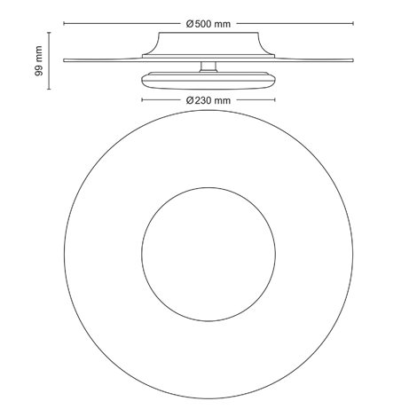 Garnet CL580 stropní svítidlo LED 40W 4400lm 4000K 50cm IP20, černé 6