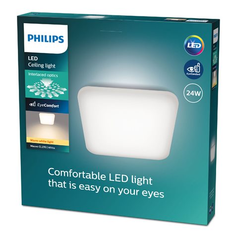 Mauve CL270 přisazené svítidlo LED 24W 2900lm 2700K 43cm hranaté IP20, bílé 3