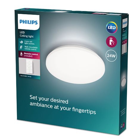 Izso CL620 stropní svítidlo LED 24W 2500lm 2700-6500K 38cm IP20, bílé + ovladač 2
