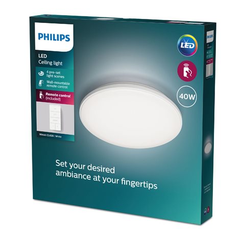 WINCEL CL630 stropní svítidlo LED 40W 4300lm 2700-6500K 48cm IP20, bílé + ovladač 2