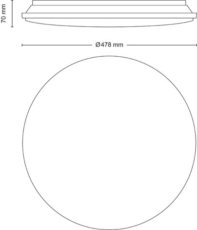 WINCEL CL630 stropní svítidlo LED 40W 4300lm 2700-6500K 48cm IP20, bílé + ovladač 3
