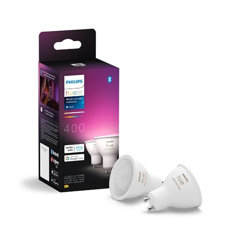 Hue sada 2x LED žárovka WACA GU10 4,2W 400lm 2000K-6500K RGB CRI80 IP20 1
