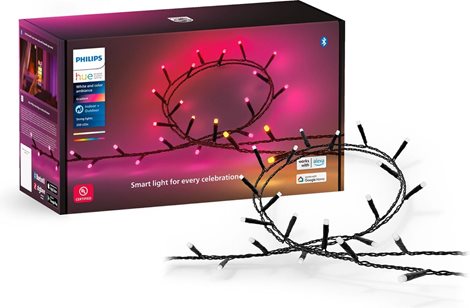 Hue FESTAVIA světelný řetěz 14W 2000-6500K RGB 20m IP54, černý 1
