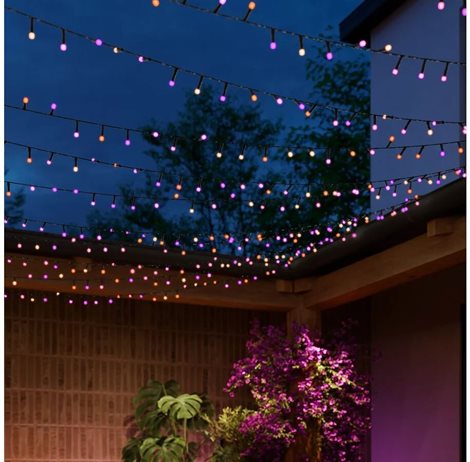 Hue FESTAVIA světelný řetěz 14W 2000-6500K RGB 20m IP54, černý 6