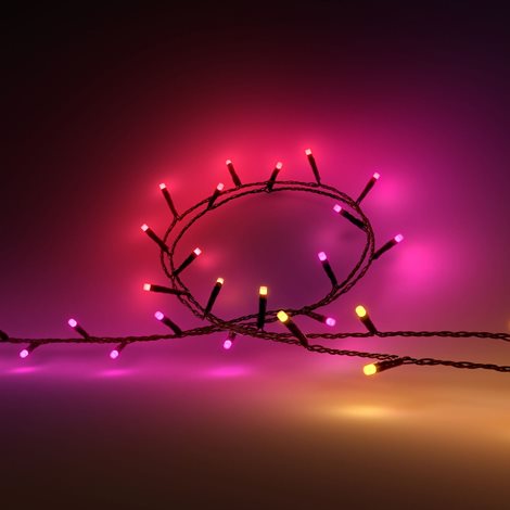 Hue FESTAVIA světelný řetěz 28W 2000-6500K RGB 40m IP54, černý 2