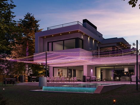 Hue FESTAVIA světelný řetěz 28W 2000-6500K RGB 40m IP54, černý 9